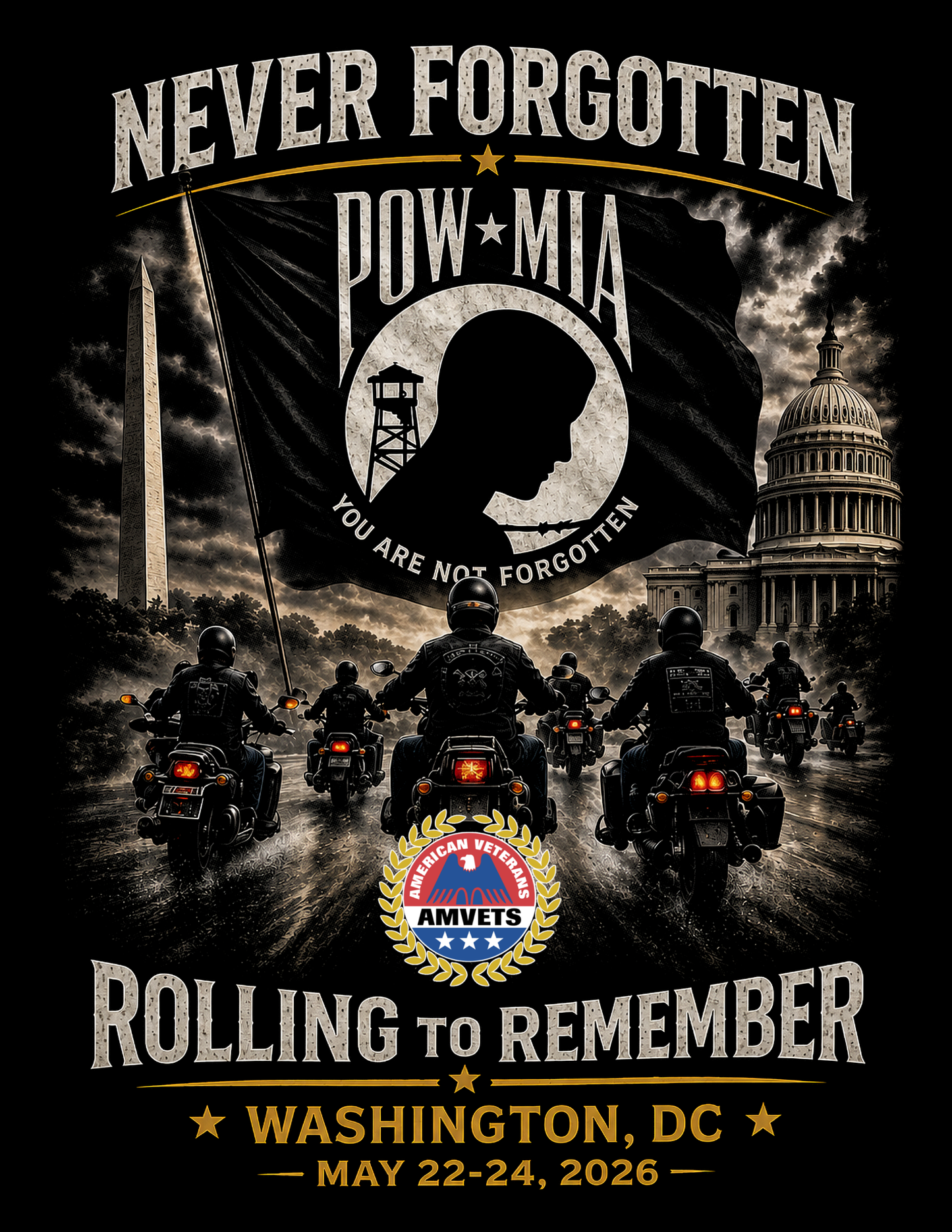 Rolling to Remember 2026 – Official Event T-Shirt
